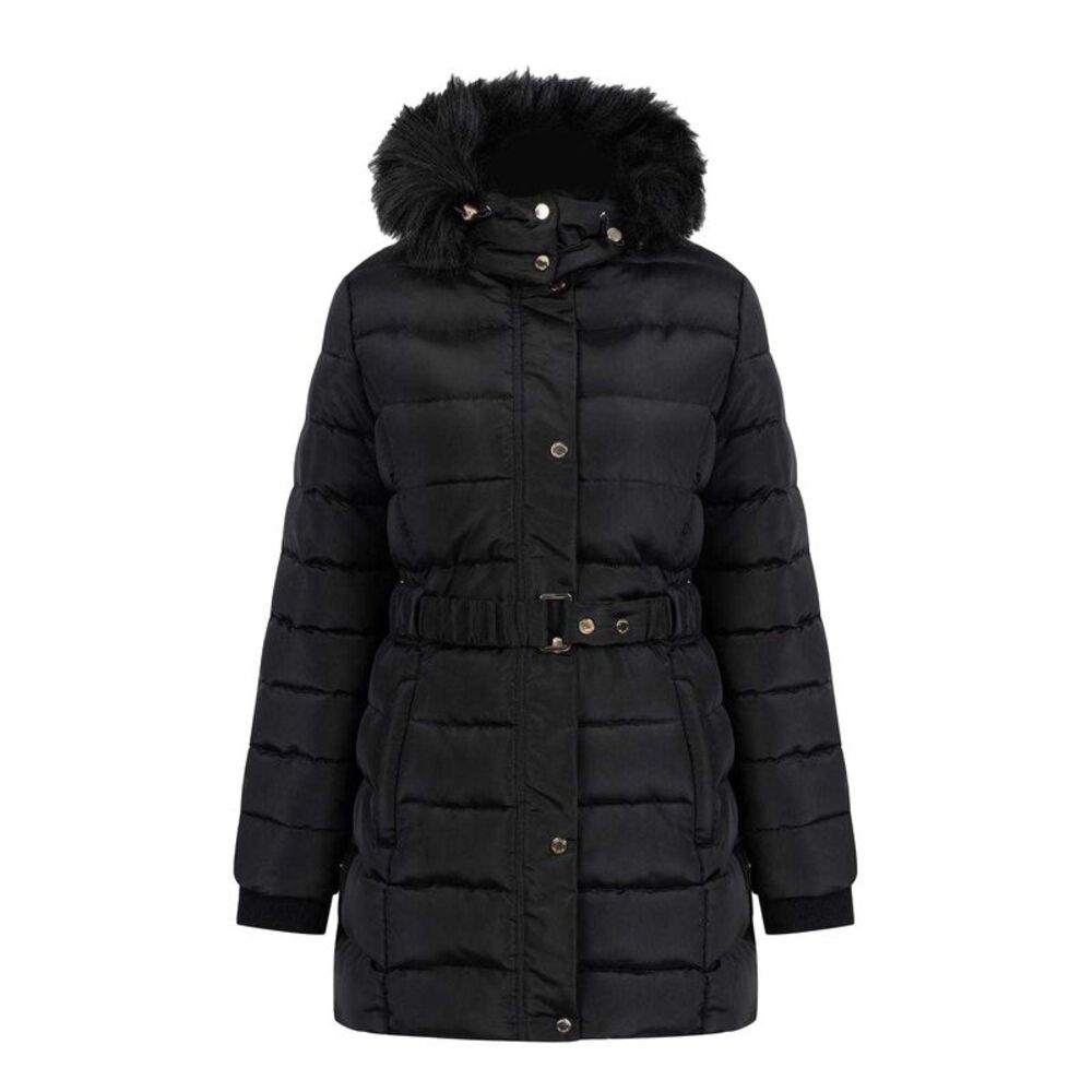 Firetrap Womens/Ladies Waterproof Long-Sleeved Puffer Jacket / Black